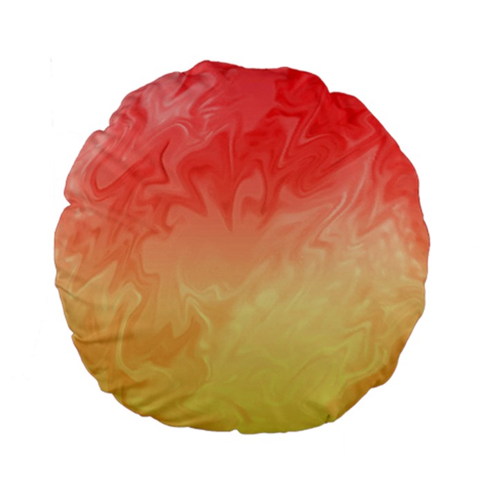 Ombre Orange Yellow Standard 15  Premium Flano Round Cushions