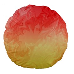 Ombre Orange Yellow Large 18  Premium Flano Round Cushions