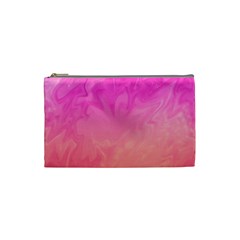 Ombre Pink Orange Cosmetic Bag (small)  by BrightVibesDesign