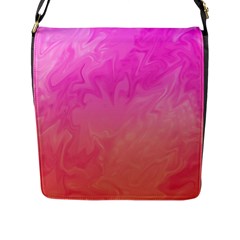 Ombre Pink Orange Flap Messenger Bag (l)  by BrightVibesDesign