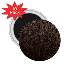 Brown Ombre Feather Pattern, Black, 2 25  Magnet (10 Pack) by Zandiepants