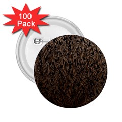 Brown Ombre Feather Pattern, Black, 2 25  Button (100 Pack) by Zandiepants