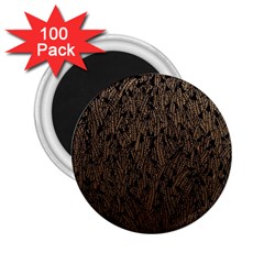 Brown Ombre Feather Pattern, Black, 2 25  Magnet (100 Pack)  by Zandiepants