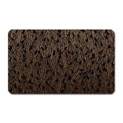 Brown Ombre Feather Pattern, Black, Magnet (rectangular) by Zandiepants