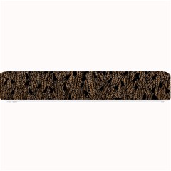 Brown Ombre Feather Pattern, Black, Small Bar Mat