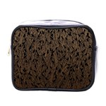 Brown Ombre feather pattern, black, Mini Toiletries Bag (One Side) Front