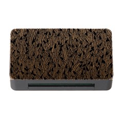 Brown Ombre Feather Pattern, Black, Memory Card Reader With Cf