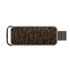 Brown Ombre Feather Pattern, Black, Portable Usb Flash (one Side)