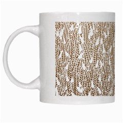 Brown Ombre Feather Pattern, White, White Mug by Zandiepants