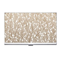 Brown Ombre Feather Pattern, White, Business Card Holder by Zandiepants