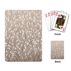 Brown Ombre Feather Pattern, White, Playing Cards Single Design by Zandiepants