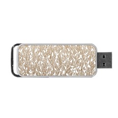 Brown Ombre Feather Pattern, White, Portable Usb Flash (two Sides)