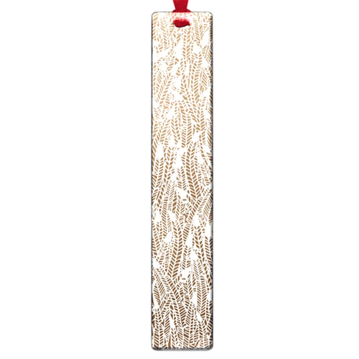 Brown Ombre feather pattern, white, Large Book Mark