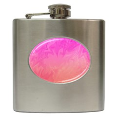 Ombre Pink Orange Hip Flask (6 Oz) by BrightVibesDesign