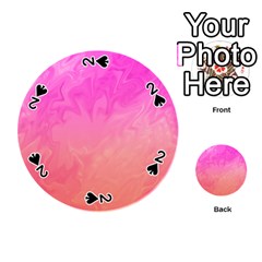 Ombre Pink Orange Playing Cards 54 (round)  by BrightVibesDesign