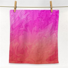 Ombre Pink Orange Face Towel by BrightVibesDesign