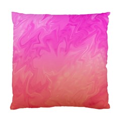 Ombre Pink Orange Standard Cushion Case (two Sides) by BrightVibesDesign