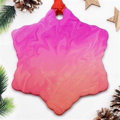 Ombre Pink Orange Snowflake Ornament (2-side) by BrightVibesDesign