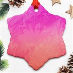 Ombre Pink Orange Snowflake Ornament (2-Side) Front