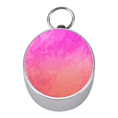 Ombre Pink Orange Mini Silver Compasses