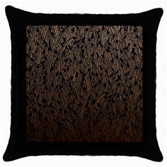 Brown Ombre Feather Pattern, Black, Throw Pillow Case (black) by Zandiepants