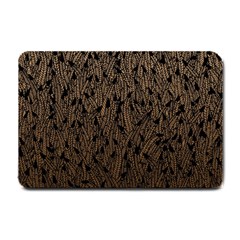 Brown Ombre Feather Pattern, Black, Small Doormat by Zandiepants