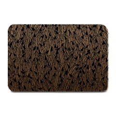 Brown Ombre Feather Pattern, Black, Plate Mat