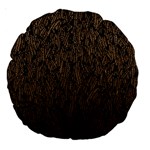 Brown Ombre feather pattern, black, Large 18  Premium Round Cushion  Back