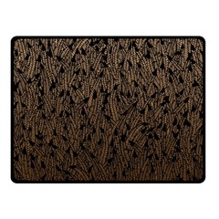 Brown Ombre Feather Pattern, Black, Double Sided Fleece Blanket (small)