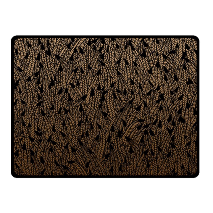 Brown Ombre feather pattern, black, Double Sided Fleece Blanket (Small)