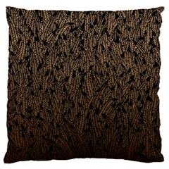 Brown Ombre Feather Pattern, Black, Standard Flano Cushion Case (two Sides) by Zandiepants