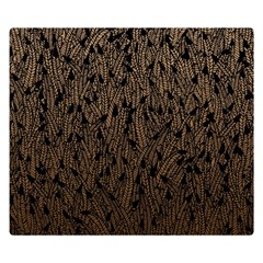 Brown Ombre Feather Pattern, Black, Double Sided Flano Blanket (small)