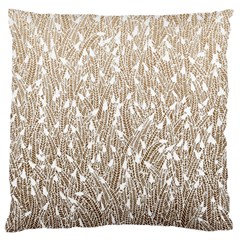 Brown Ombre Feather Pattern, White, Large Flano Cushion Case (one Side) by Zandiepants