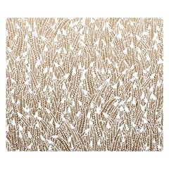 Brown Ombre Feather Pattern, White, Double Sided Flano Blanket (small)