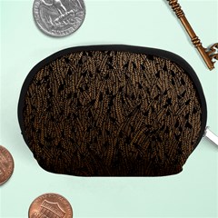 Brown Ombre Feather Pattern, Black, Accessory Pouch (medium) by Zandiepants