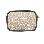 Brown Ombre feather pattern, white, Coin Purse Back