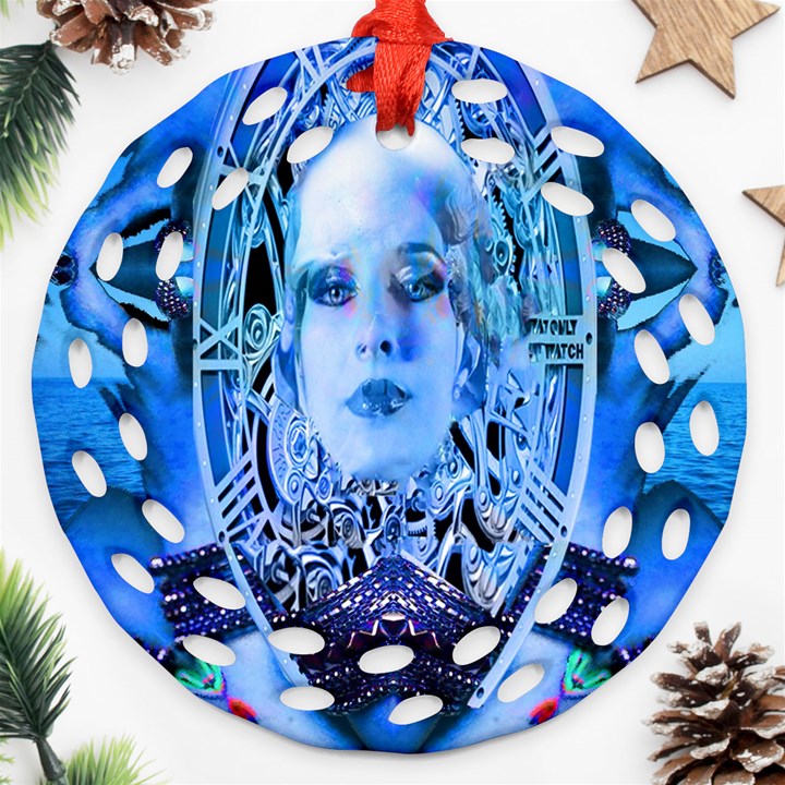 Clockwork Blue Ornament (Round Filigree) 