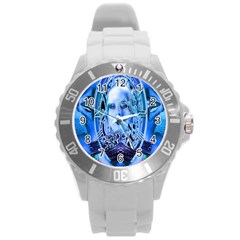 Clockwork Blue Round Plastic Sport Watch (l)