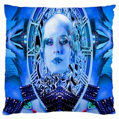 Clockwork Blue Large Cushion Case (one Side) by icarusismartdesigns