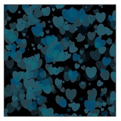 Turquoise Hearts Large Satin Scarf (square)