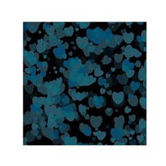 Turquoise Hearts Small Satin Scarf (square) by TRENDYcouture