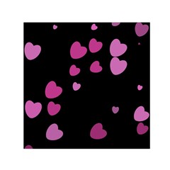 Pink Hearts Small Satin Scarf (square)