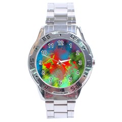 Tiling Lines 5 Stainless Steel Analogue Watch