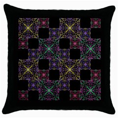 Ornate Boho Patchwork Throw Pillow Case (black) by dflcprints