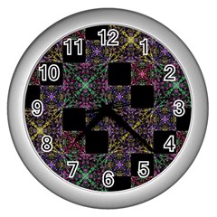 Ornate Boho Patchwork Wall Clocks (silver) 