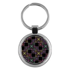 Ornate Boho Patchwork Key Chains (round)  by dflcprints