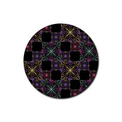 Ornate Boho Patchwork Rubber Coaster (round)  by dflcprints