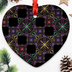 Ornate Boho Patchwork Heart Ornament (2 Sides) by dflcprints