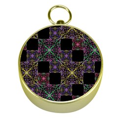 Ornate Boho Patchwork Gold Compasses by dflcprints