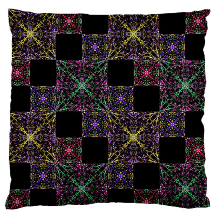 Ornate Boho Patchwork Large Flano Cushion Case (Two Sides)